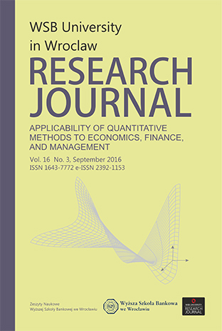 					View Vol. 16 No. 3 (2016): Applicability of quantitative methods to economics, finance, and management
				